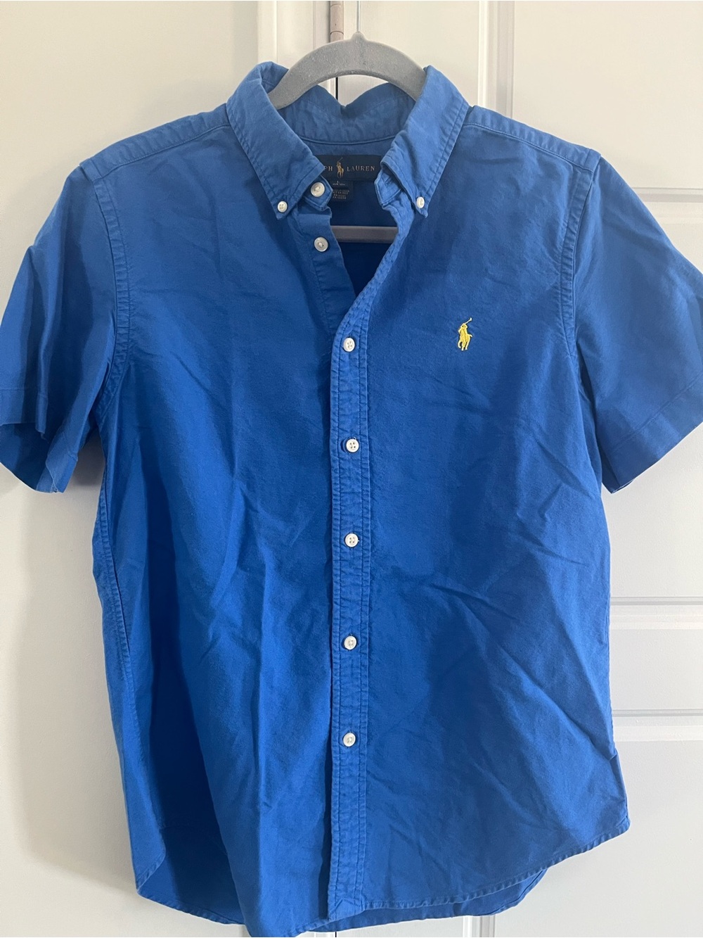 Polo by Ralph Lauren Short-Sleeve Button-Down Shirt - Blue with Yellow Pony